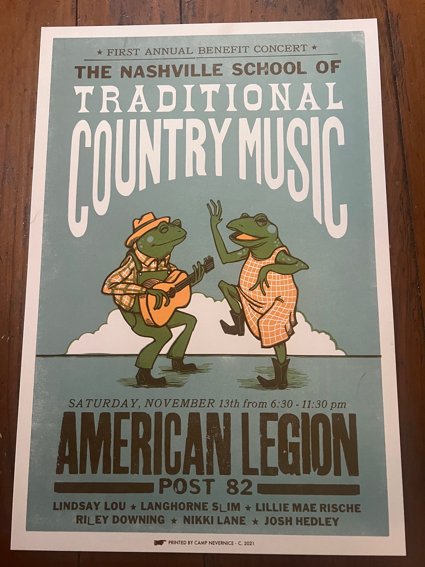 2021 Benefit Concert Poster featuring Nikki Lane, Langhorne Slim, Riley Downing, Banditos, Lillie Mae Rische, Lindsay Lou & Josh Hedley